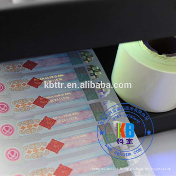 fälschungssicheres Etikettenband durch UV-Band-Thermotransferdruck